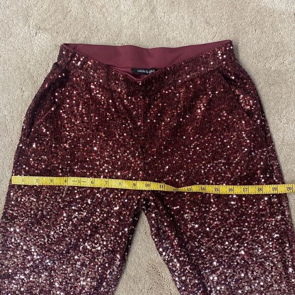 Cable & Gauge burgundy Sequin Pants. Size XSmall. - Picture 7 of 8